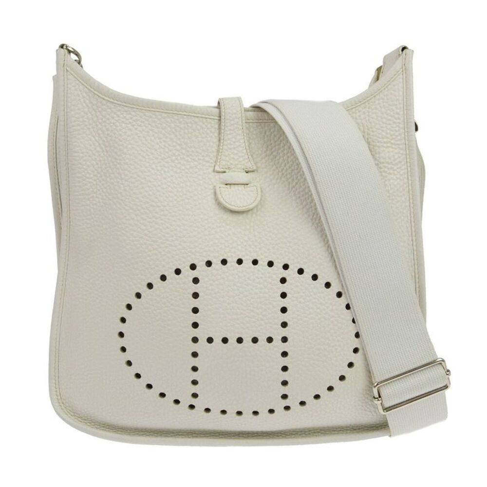 Hermes Evelyne Bag Gen Iii Clemence White Leather Shoulder Bag Bag